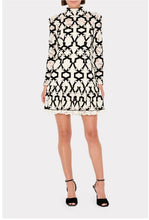 Load image into Gallery viewer, Willa Velvet Flock Lace Mock Neck Dress