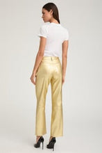 Load image into Gallery viewer, Metallic Gold Leather Slim Straight