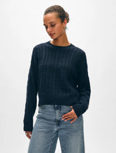 Load image into Gallery viewer, Cropped Cable Crewneck
