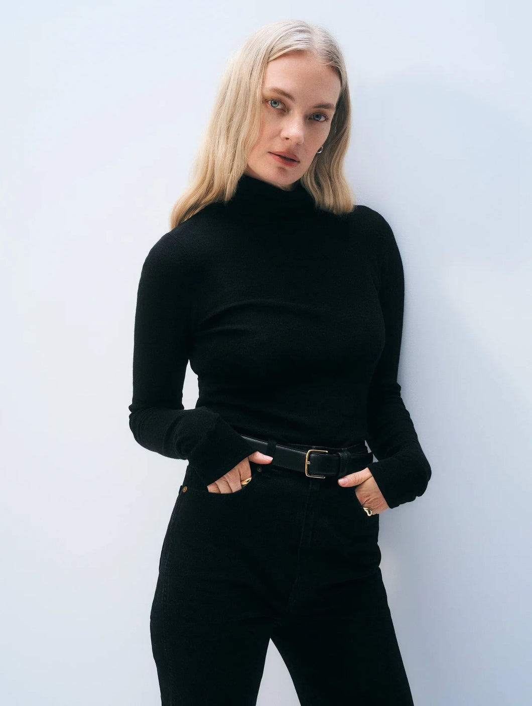 Superfine Cashmere Blend Turtleneck