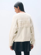 Load image into Gallery viewer, Cashmere Blend Luxe Fringe Crewneck