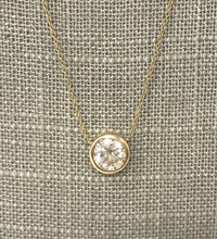 Load image into Gallery viewer, Diamond Bezel Solitaire Pendant Necklace