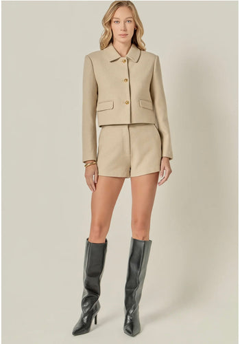 Button Cropped Jacket