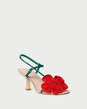 Load image into Gallery viewer, Frank Red/Green Moiré Flower Sandal