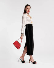 Load image into Gallery viewer, Tuxedo Maxi Skirt Velvet