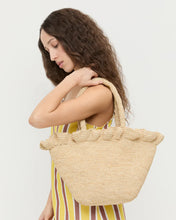 Load image into Gallery viewer, Cyrus Natural Ruffled Woven Tote