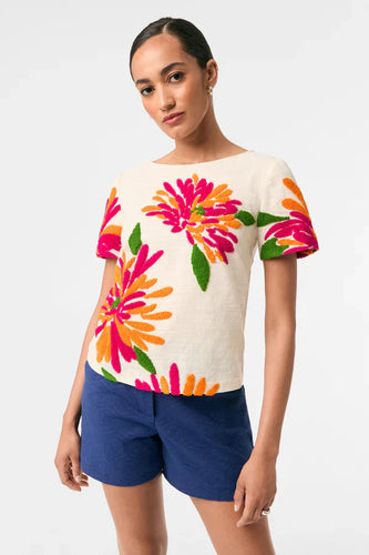 Siona Embroidered Flowers Top