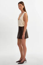 Load image into Gallery viewer, Serena Leather Basket Weave Mini Skirt