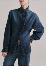 Load image into Gallery viewer, Ruffle Denim Shirt