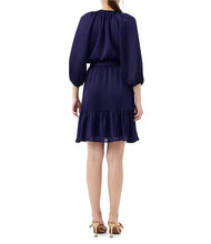 Load image into Gallery viewer, Asuma Crinkle Georgette V-Neck 3/4 Sleeve Tie Waist Dress