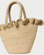Load image into Gallery viewer, Cyrus Natural Ruffled Woven Tote