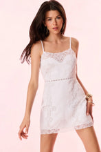 Load image into Gallery viewer, Olivine Linen Crochet Lace Mini Dress