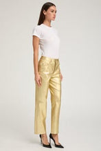Load image into Gallery viewer, Metallic Gold Leather Slim Straight