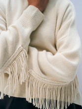 Load image into Gallery viewer, Cashmere Blend Luxe Fringe Crewneck