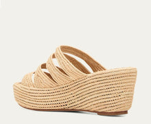 Load image into Gallery viewer, Medi Raffia Wedge Slide Sandal