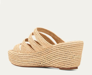 Medi Raffia Wedge Slide Sandal