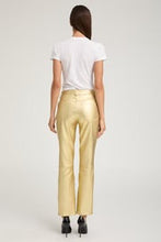 Load image into Gallery viewer, Metallic Gold Leather Slim Straight