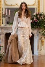 Load image into Gallery viewer, Ryana Pearl Embroidered Mesh Maxi Skirt