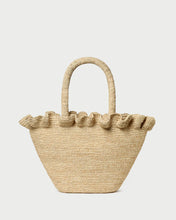 Load image into Gallery viewer, Cyrus Natural Ruffled Woven Tote
