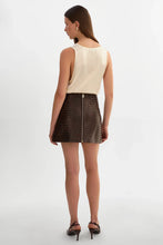 Load image into Gallery viewer, Serena Leather Basket Weave Mini Skirt