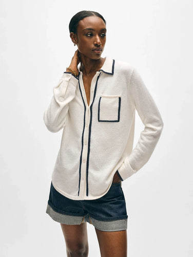 Cashmere Tipped Button Up Shirt