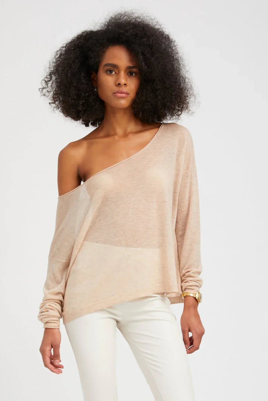 Tissue Cashmere off the Shoulder Sweater