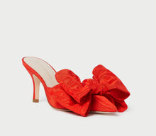 Load image into Gallery viewer, Margot Red Moiré Bow Mule