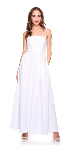 Poplin Lace Up Maxi Dress