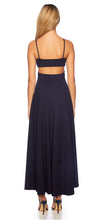 Load image into Gallery viewer, String Cut Out Long Slit Dress