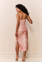 Load image into Gallery viewer, Kayleen Peach Sequin Midi Dress