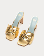 Load image into Gallery viewer, Hilary Heel-Metallic Gold Leather
