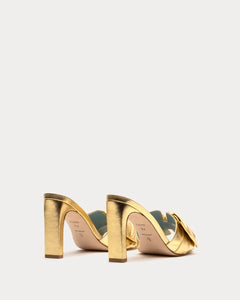 Hilary Heel-Metallic Gold Leather