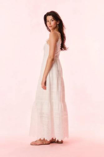Terria Cotton Scalloped Maxi Dress