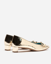 Load image into Gallery viewer, Mary Mini Block Heel Vegan Mirror Platino