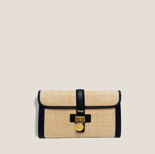 Eloise Woven Clutch-Noir