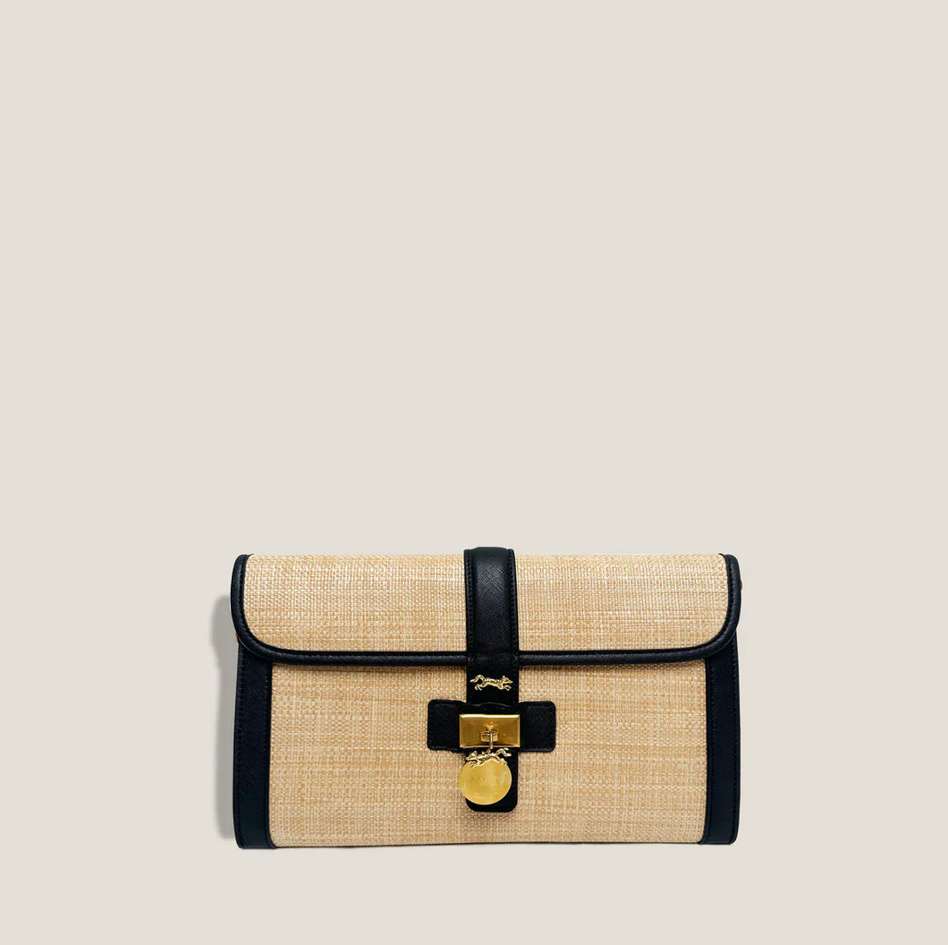 Eloise Woven Clutch-Noir
