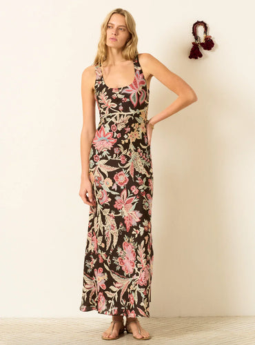 Adele Terra Floral Silk Dress