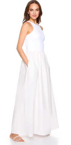 Poplin Knit Racer Maxi