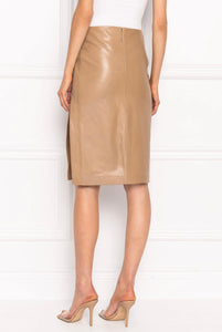 Liza Slit Leather Pencil Skirt