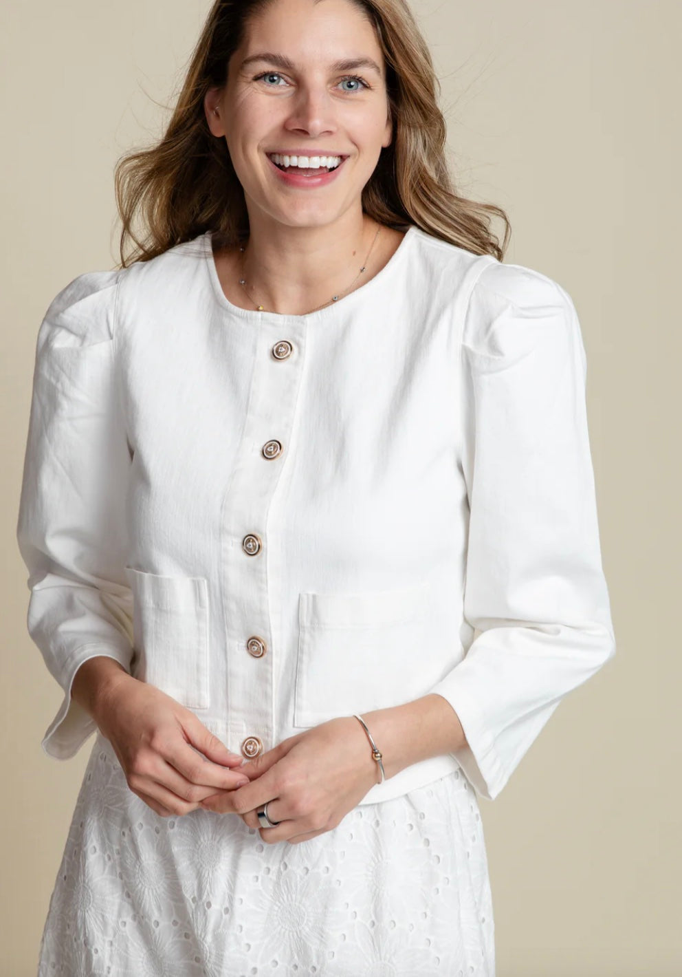 The Grace White Denim Jacket