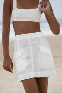 Ilaria Ivory Linen Skirt