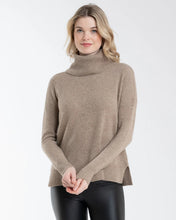 Load image into Gallery viewer, Cashmere Back Zip Turtleneck