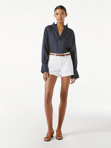 Le Bridgette Short Raw Edge Hem- Blanc